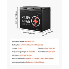 Uimoso 24V 50Ah LiFePO4 Lithium Battery with Bluetooth and 30A BMS