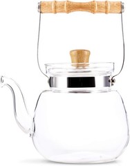 Home or Cafe Hand-Blown Brewed Tea & Hot Water Glass Kettle