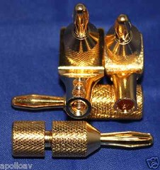 Gold Plated (3u thickness) Spade to Banana Adapters – pack of 4 – New