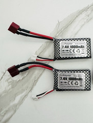 2X 7.4V 1000mAh Li-po Rechargeable Battery 25C 803048 T-Plug Fit RC Cars Trucks