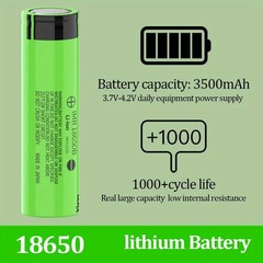 8 Pack 3.7V Rechargeable Button top Batteries (3500mAh) 18650 Battery