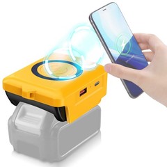 For Dewalt 20V Batteries Wireless Charger Adapter W/2-Port USB Type-C Port