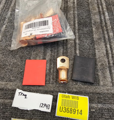 8-Piece 4/0 AWG – 3/8-inch Copper Battery Wire Lugs with 3:1 Heat Shrink Tubing