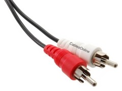3ft 2-RCA Male to 2-RCA Male Red/White Molded Connectors Stereo Audio Cable
