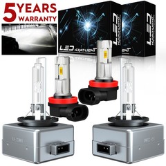 For Jeep Grand Cherokee 2014-2021 HID Headlight Hi/Low Beam+LED Fog Light Bulbs