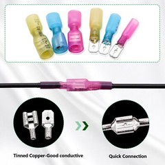 50~500PCS Female Heat Shrink Spade Wire Connectors Insulated Crimp Terminal Kit