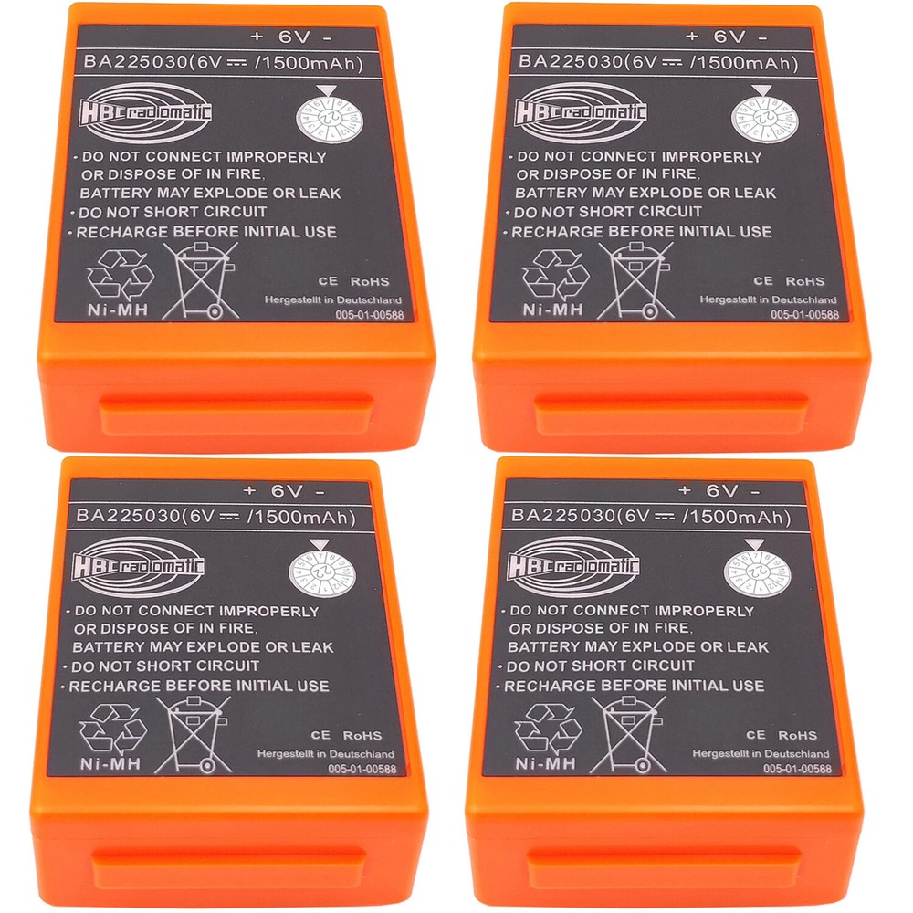 4-Pack 6V BA225030 NiMH Battery For HBC Pump Truck Remote Control Battery Power
