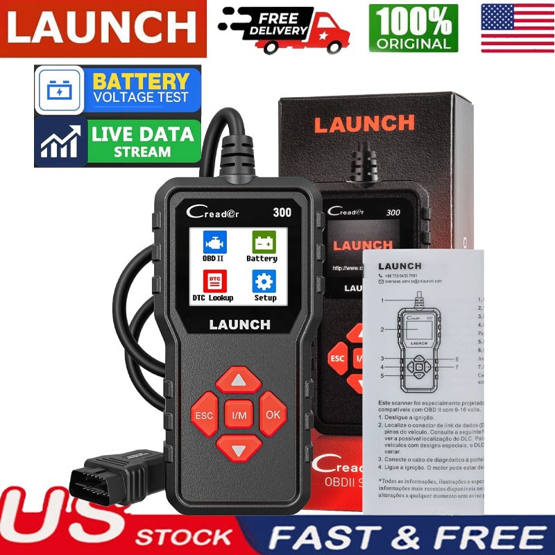 LAUNCH CR300 Car Engine Diagnostic Scanner OBD2 Fault Code Reader Tool CAN EOBD&