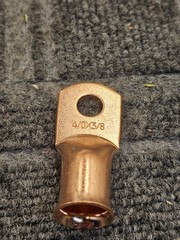 8-Piece 4/0 AWG – 3/8-inch Copper Battery Wire Lugs with 3:1 Heat Shrink Tubing