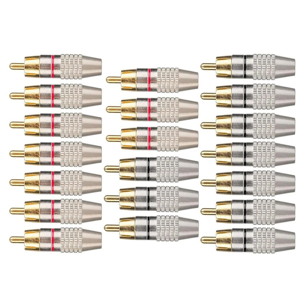 RCA Male Plug Solderless Gold Audio Adapter Speaker With Solderless Installation