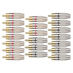 RCA Male Plug Solderless Gold Audio Adapter Speaker With Solderless Installation
