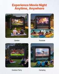 VEVOR 16 ft Inflatable Movie Screen 16:9 600D Movie Projection with Portable Bag