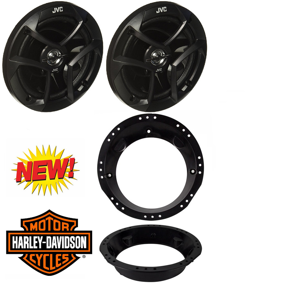 JVC 300W 6.5″ Speakers & Adapters for 1998-2013 Harley Davidson Touring Model