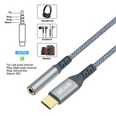 USB Type C to 3.5mm Audio Adapter Headphone Jack 3.5 mm USB-C Aux Cord Male t…