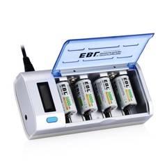EBL C D Size Rechargeable Batteries C D Cell 1.2V 500Omah-1O000mAh/ Charger LOT