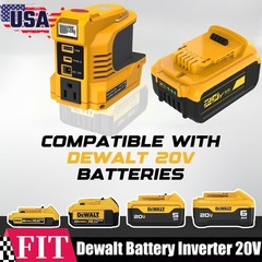 5.0AH Battery&220W Power Inverter For DeWalt 20V 20 Volt Max Lithium Ion DCB205