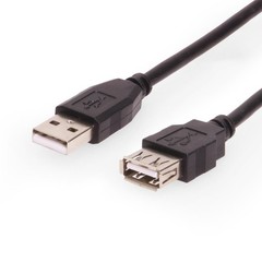 USBGear 4ft Black USB 2.0 A-Male to A-Female Extension Cable 480Mbps