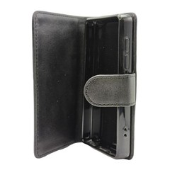 Samvix Book Style Black Leather Case for iPlatinum Music Q6 MP3 Player