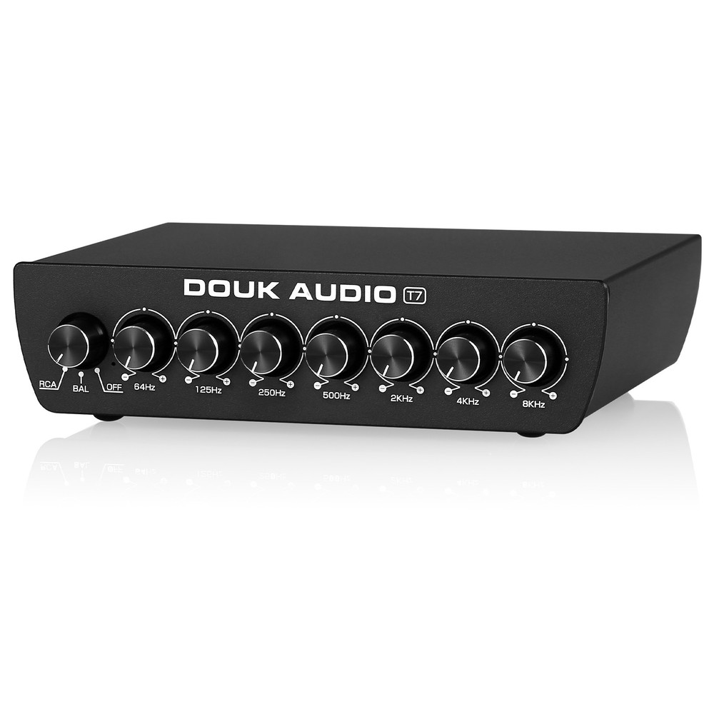 7-Band Audio Equalizer Preamp Balanced XLR / RCA Audio Pre-Amplifier for Speaker