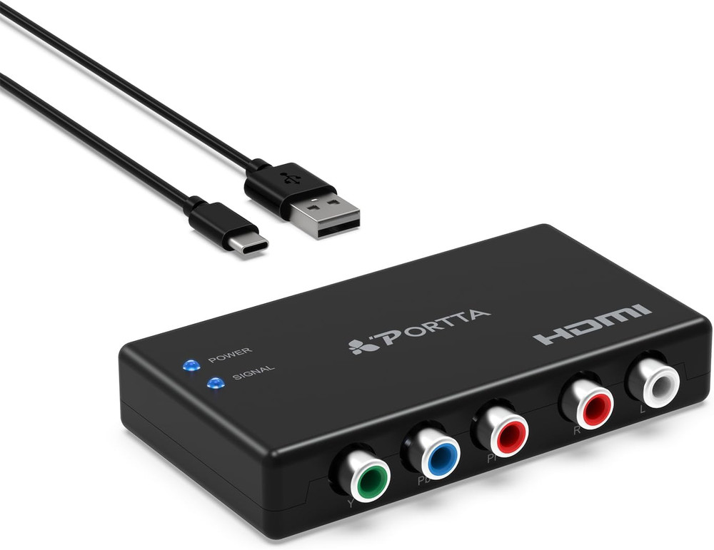 Component to HDMI Converter, Ypbpr RGB + R/L Audio to HDMI V1.3 Converter Adapte