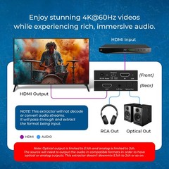 4K HDMI 2.0 Audio Converter Extractor – SPDIF, 3.5mm, HDCP 2.2, HDR, Dolby Vi…