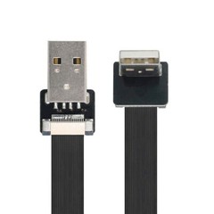 90 Degree Up Angled USB 2.0 Type-A Male to Type-A Male Data Flat Slim FPC Cable