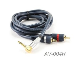 CablesOnline 4ft Right Angle 3.5mm Stereo Plug to L/R 2-RCA Male Audio Cable