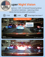 70Mai Dash Cam Front and Rear 2.5K+1080P HDR 64GB Card Included (A410)