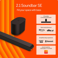 VIZIO SV210X-08 2.1 Soundbar SE, Wireless Subwoofer w/ Dolby Atmos, DTS:X,