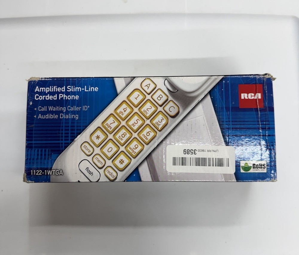 RCA 1121-1WTGA Amplified Slim Line Corded Trimstyle WHITE