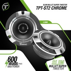 4x Timpano TPT-ST2 Chrome Bullet 3.75” Pro Super Tweeter 4 Ohm Titanium 1000Watt