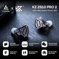 KZ ZS10 PRO 2 in Ear Monitor Headphones, 4-Level Tuning Switch, 1DD+4BA 🔥New🔥