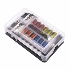 12-Way Blade Fuse Box Block Holder LED Indicator 12V 32V Car Marine Waterproof