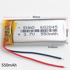 3.7V 550mAh Li-po Polymer Rechargeable Battery For Cell Phone MP3 DVD GPS 602045