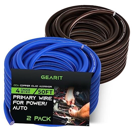 (50ft Each – Black/Blue Translucent) Black/Blue – 50ft Each 4 Gauge Wire