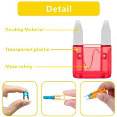 120pcs Mini Blade Fuse Assortment Auto Car Motorcycle SUV Fuses Kit APM ATM
