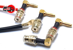 WJSTN Banana Plug to 4mm Female Jack Adapter, Speaker Audio Connectors, 4-Pack