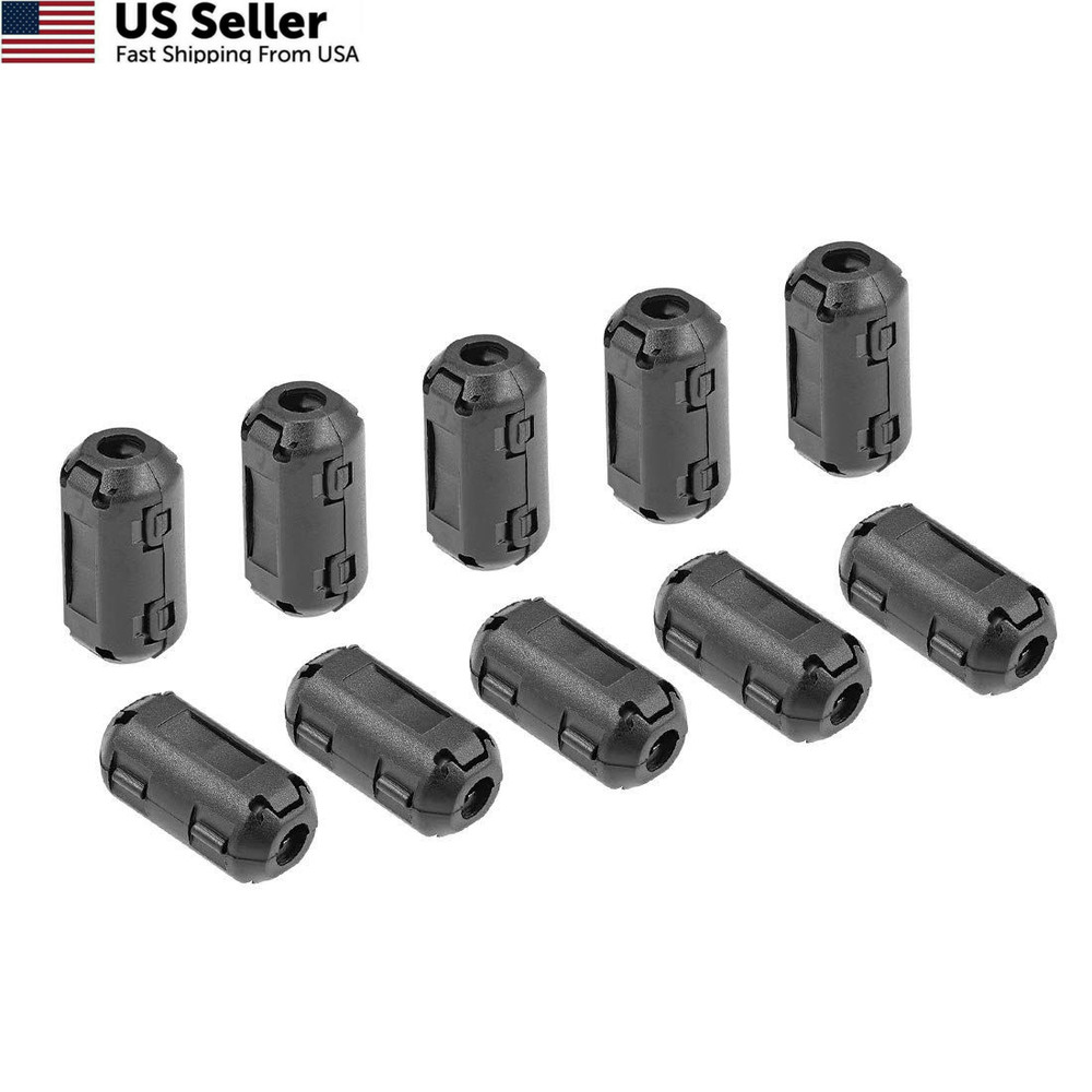 uxcell 3.5-5mm Ferrite Cores Ring Clip-On RFI EMI Noise 3.5-5mm, Black