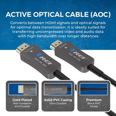 OREI 300ft Fiber Optic HDMI 2.0 Cable 4K 60Hz HDR High Speed (AOC-4K-300)