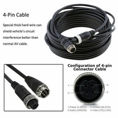 5M/10M/20M Car Video 4Pin Extension Cable FOR HD Backup Camera TRUCK RV MONITOR