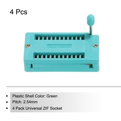 4Pcs Universal IC Test ZIF Socket 24 Pin 2.54mm Pitch
