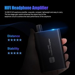 16-300Ω Mini HiFi Headphone Amplifier Portable Earphone AMP w/ 3.5mm Audio Cable