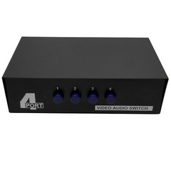 4-Port RCA Composite Video Audio AV 4-Way Switch Selector Switcher Splitter Box