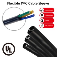 Black PVC Cable Sleeve Tubing Wire Harness Wrap Wiring Loom Cover Protection Lot