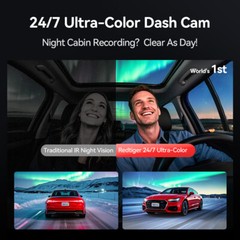 REDTIGER F17Elite 3 Channel 4K+2.5K+1080P Front Rear Inside 128GB Car Dash Cam