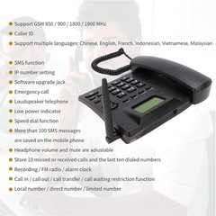 Cordless Landline Phone Dual SIM Multifunction For Home Black Easy To Use