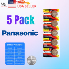 5X Panasonic LITHIUM BATTERY 3V CR2032 BR2032 DL2032 Free Shipping Exp: 2032+