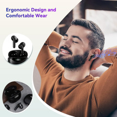Bluetooth Earbuds Headset 5.3 Wireless Noise Cancelling Trucker Waterproof LOT