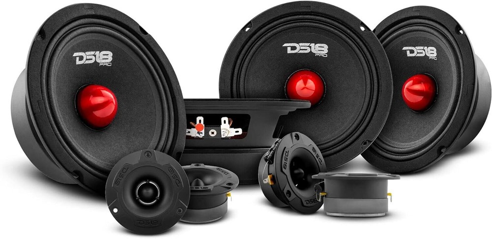 DS18 Car Speakers Package 4x Speakers 6.5″ Mid Range & 4x Super Bullet Tweeters