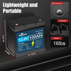 2/3/4 Pack 12V 100Ah LiFePO4 Lithium Battery, Built-in 100A BMS, for Golf Cart
